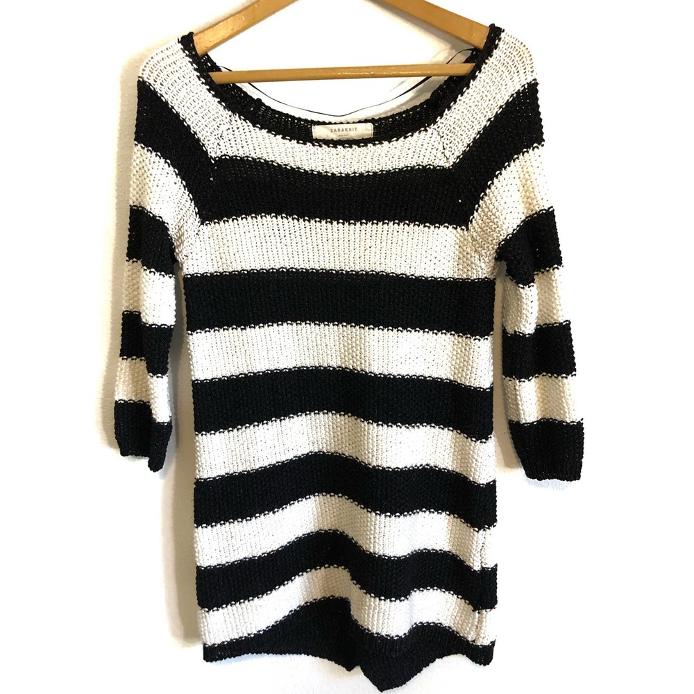 Zara black & white striped sweater. Size Small.